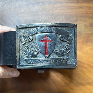 Fraternal Order buckle on black strap.